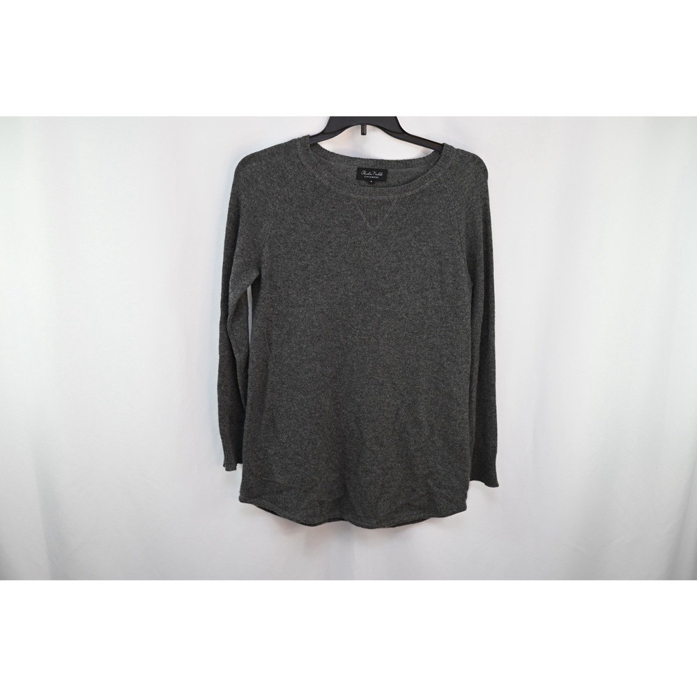 Claudia Nichole Cashmere Gray Pullover Sweater Women Medium Crew Neck LongSleeve